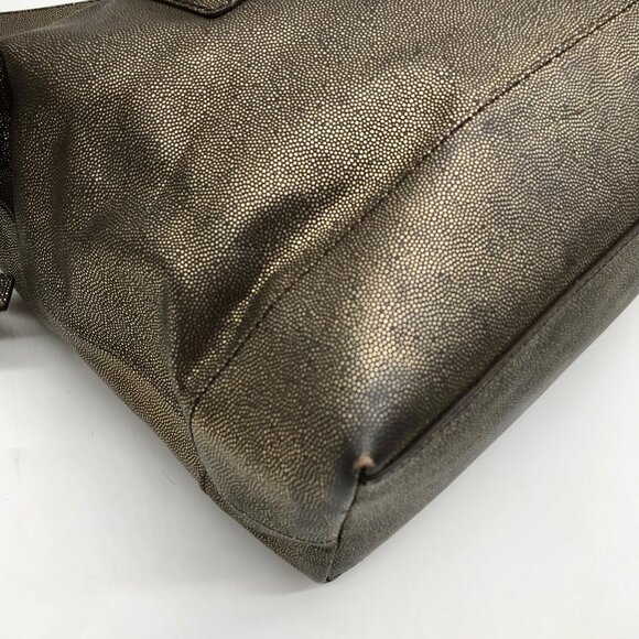 Cole Haan Metallic Bronze Leather Convertible Satchel - Picture 9 of 10